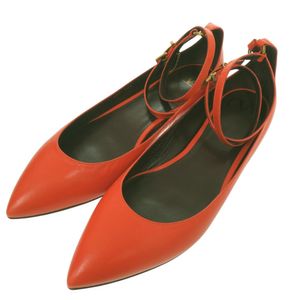 近全新 Valentino Garavani 尖头绑带高跟鞋 SW0S0S65 UFL LB8 皮革橙色 1329 [二手] Valentino Garavani