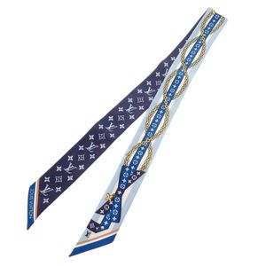 Excellent condition Louis Vuitton Bandeau BB LV Bow M96174 Silk Blue Scarf LV 0022 [Pre-owned] LOUIS VUITTON