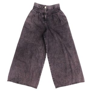 Like new Chanel Coco Mark size 34 cotton black wide-leg denim pants denim pants 1485 [Pre-owned] CHANEL