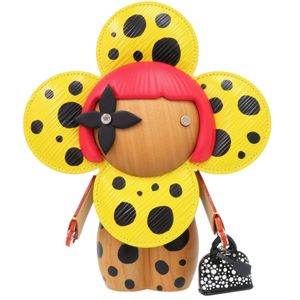 미사용 LOUIS VUITTON 비비엔 인피니티 도트 구사마 야요이 모노그램 플라워 GI0892 옐로우 블랙 우드 레더 LV 1192