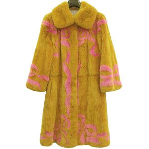 Excellent condition Gucci 479120 mink fur coat, orange with pink RIBON, size 1580 [pre-owned] GUCCI
