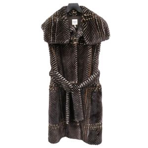 Like new Hermes belted long gilet, size 38, Braun mink coat, 1579 [Pre-owned] HERMES