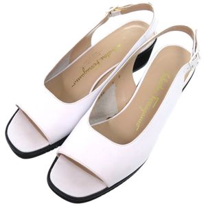 Salvatore Salvatore Ferragamo DP44994 白色皮革高跟鞋 0734 [二手] 状况极佳