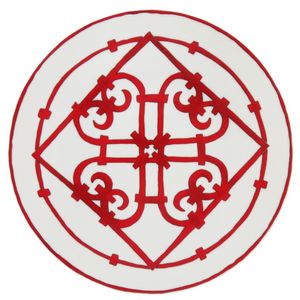 Unused Hermès Gadalquivir American Dinner Plate , RED Plate , 0813 [Pre-owned] HERMES