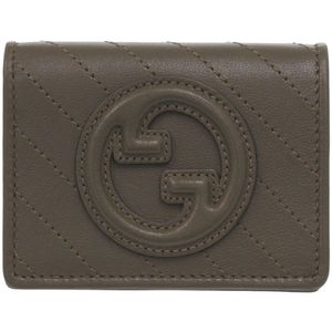신품 같이 구찌 브론디 760317 가죽 ブラウン 접이식 지갑 차 1388【중고】GUCCI
