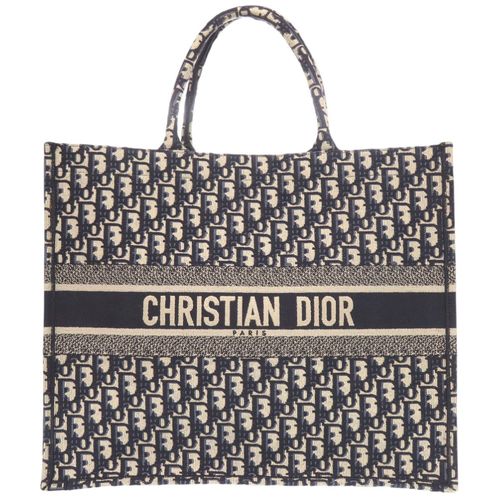 Dior Book Tote Large Oblique M1286ZRITX 帆布海軍藍手提包 0095 [二手] Christian Dior 克里斯汀·迪奧