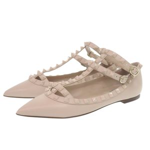 全新未使用 Valentino Garavani Rockstud 尖头高跟鞋，22.5 厘米，浅米色皮革，2W0S376，0619 [二手] Valentino Garavani