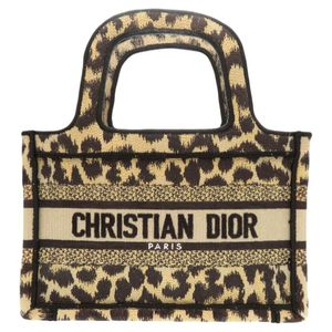 Christian Dior Book Tote 迷你豹紋帆布米色手提包 0760 [二手] Christian Dior 克里斯汀·迪奧