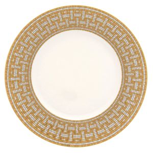 Unused Hermès Mosaic 24 Dinner Plate , Silkscreen Print, Geometric Pattern, Porcelain, Orange, 1013 [Pre-owned] HERMES