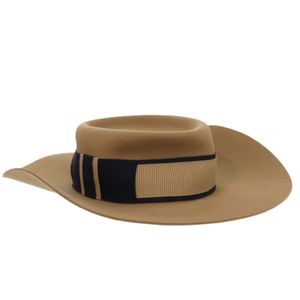 Like new Hermès Lapin Cotton Felt Beige Hat, Brown, 1442 [Pre-owned] HERMES