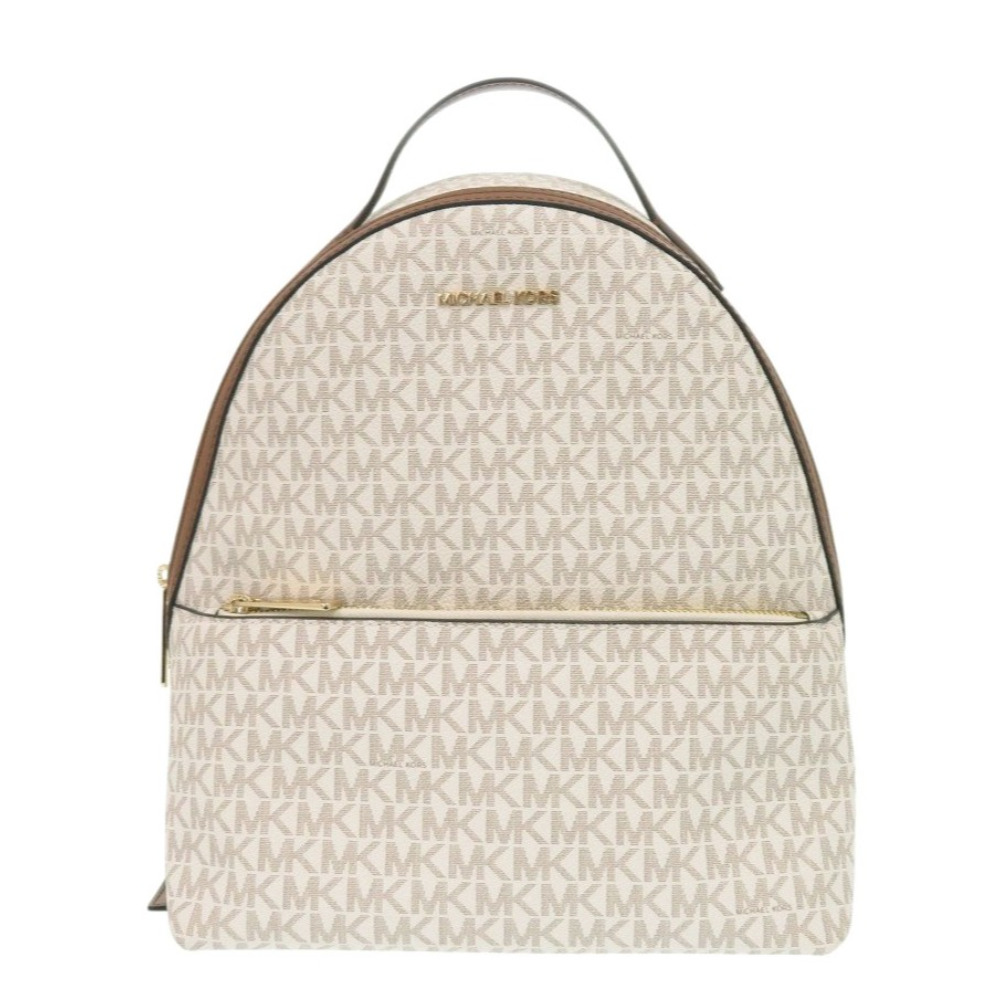 全新未使用 Michael Kors SHEILA 前袋雙肩包，MK 經典款，35F3G6HB6B150，香草色塗層帆布，ブラウン， 0025。 [二手] Michael Kors