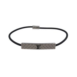 미품 루이비통 팔찌・샹젤리제 M8332Z 송아지 가죽 메탈 실버 블랙 팔찌 1726【중고】 LOUIS VUITTON