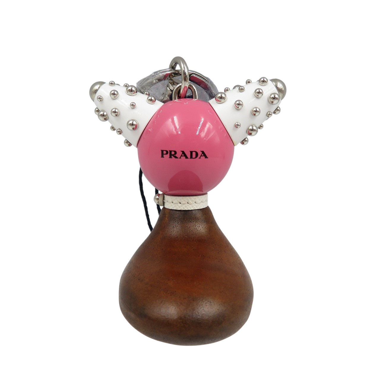 PRADA TRICK ROBOT 1TR062 メタル ウッド BEGONIA Unused Prada TRICK ROBOT 1TR062 Metal Wood Silver Hardware Begonia
