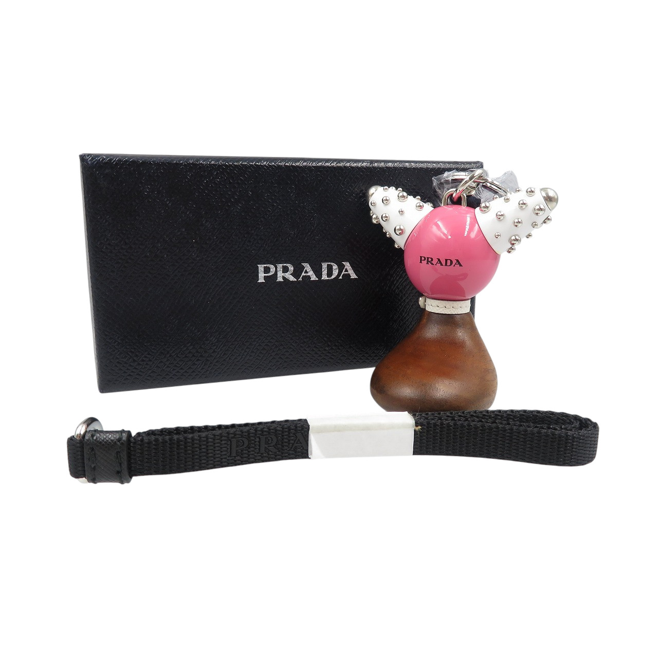 Unused Prada TRICK ROBOT 1TR062 Metal Wood Silver Hardware Begonia Unused Prada TRICK ROBOT 1TR062 Metal Wood Silver Hardware Begonia