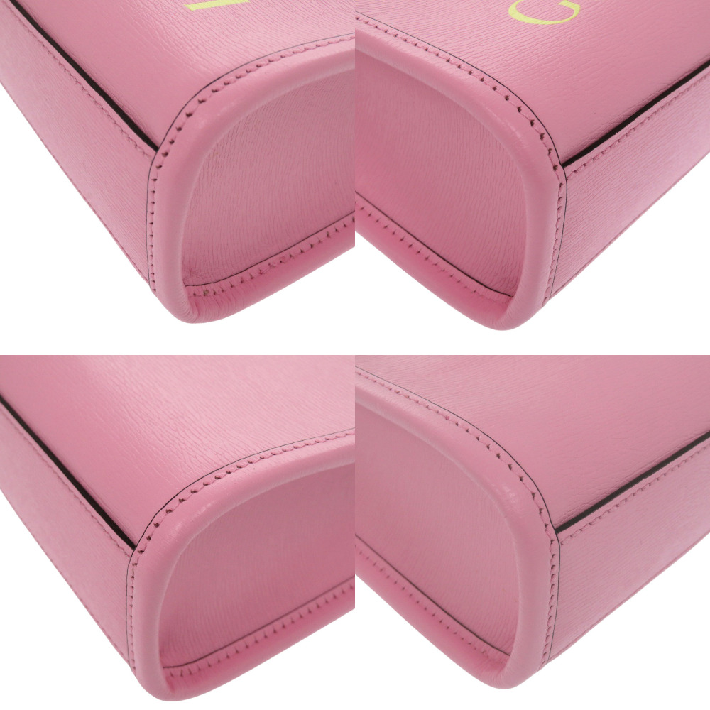 未使用 グッチ ばなにゃコラボ 671623 レザー 2wayハンドバッグ ピンク 0727【中古】GUCCI 未使用 グッチ ばなにゃコラボ 671623 レザー 2wayハンドバッグ ピンク