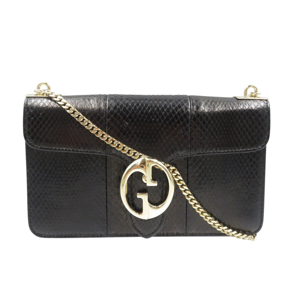 中古二手】 グッチ GUCCI ショルダーバッグ ダブルG 739722 ブラック