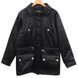 Unused Chanel Coco Mark Button Detachable Hooded Zip-Up Padded Jacket P74341V66902 Size 36 Polyester Polyamide Black Outerwear 0564 [Pre-owned] CHANEL Women's