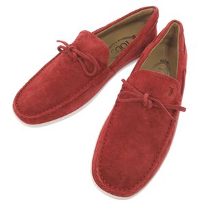 Like new Tod's suede size 5 1/2 RED driving slip-on shoes, red, 0704 [Pre-owned] TOD'S Men's