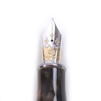 극미품 □ Montegrappa 몬테그라파 빈티지 LE 2000 Human Civilization SV925 펜촉 18K M니브 초희소 만년필 브라운 ブラウン 실버 맨즈 총중량 66.