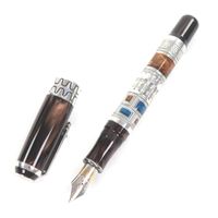 극미품 □ Montegrappa 몬테그라파 빈티지 LE 2000 Human Civilization SV925 펜촉 18K M니브 초희소 만년필 브라운 ブラウン 실버 맨즈 총중량 66.