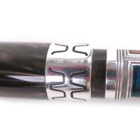 극미품 □ Montegrappa 몬테그라파 빈티지 LE 2000 Human Civilization SV925 펜촉 18K M니브 초희소 만년필 브라운 ブラウン 실버 맨즈 총중량 66.