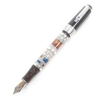 극미품 □ Montegrappa 몬테그라파 빈티지 LE 2000 Human Civilization SV925 펜촉 18K M니브 초희소 만년필 브라운 ブラウン 실버 맨즈 총중량 66.