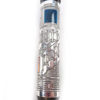 극미품 □ Montegrappa 몬테그라파 빈티지 LE 2000 Human Civilization SV925 펜촉 18K M니브 초희소 만년필 브라운 ブラウン 실버 맨즈 총중량 66.