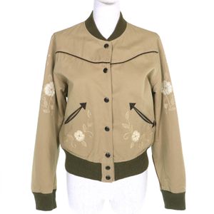 Excellent condition RRL 0200018023 Cotton Linen Western Jacket with Logo Buttons and Embroidery, Beige, Size 3, Authentic, Women's