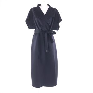 Excellent condition BLAMINK 7925-230-0325 100% wool double-face short-sleeve coat, navy, size 36, made in Japan, authentic, women's