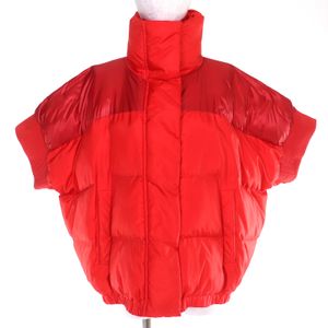 Excellent condition: Sacai 21AW 21-05755 Padded jacket, short sleeve, double zip, padded, RED 2, authentic, women's