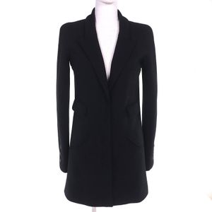 Excellent condition CHANEL 07A P31269V21533 Coco Mark button 100% wool coat with silk lining, black, size 38, includes hanger, made in France