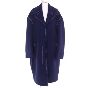 Excellent condition MARNI 2023AW CPMA0213U0 HIGH GRADE CLOTHING stitched design long wool coat, navy, size 38, made in Italy, authentic, women's