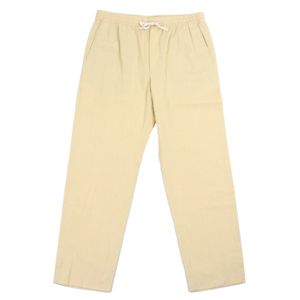 Excellent condition: GUCCI 654902 62% cotton straight-leg easy pants with logo patch, yellow, size 52, made in Italy, authentic, for men.