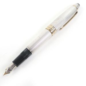 양품 □ MONTBLANC 몽블랑 빈티지 솔리테일 146 SV925 펜촉 18K M니브 만년필 실버 골드 독일제 총 중량 55g 맨즈