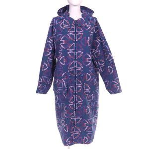 Unused HERMES 2022SS 2E3204D9 Tatersales Long Beach Windbreaker, Blue Marine, Long Coat, Size 40, Made in Italy, Women's