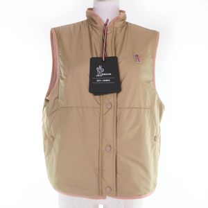 全新未使用 ☆ MONCLER GRENOBLE 2023 雙面背心，帶品牌標誌貼片，米色和粉色，L碼，保加利亞製造，正品，女款