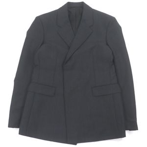 Excellent condition PRADA 2022 UGI223 mohair wool triangle logo tailored jacket, charcoal gray, size 50, authentic, made in Italy, men's