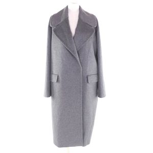 Unused TAGLIATORE CATHY 100% Cashmere Double-Breasted Chesterfield Coat, Gray, Size 42, Made in Italy, Authentic, Women's
