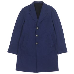 Excellent condition: Sartorio 100% wool single chester coat, navy, size 48, made in Italy, authentic, men's, simple design.