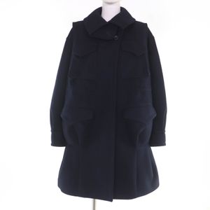 Excellent condition Sacai 15-02300 100% wool and cashmere designer coat, dark navy, size 1, made in Japan, authentic, women's