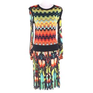 Jean-Paul Gaultier 絲綢混紡復古層疊針織蝴蝶連身裙，M 碼，義大利製造，正品，女款，品相極佳。