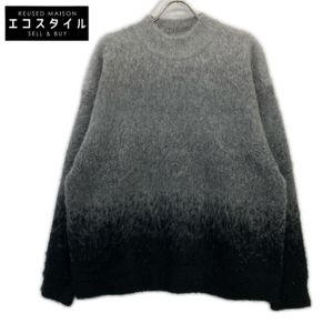 AKM ASK-25002W Black x Gray Gradient Mohair Crew Neck Knit, Size XL (Pre-owned)