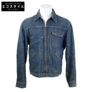 Pre-owned Wrangler 11MJZ 60s Vertical Bell Scovill Gripper Zipper Denim Jacket, Size 40