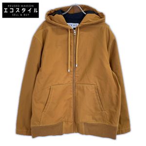 Pre-owned Loewe S359Y02XBK Brown Hooded Jacket, Size 38