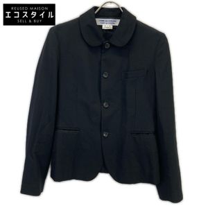 Comme des Garçons (Comme des Garçons) 2016 RZ-J012 Black Round Collar Gabardine Jacket, Size S (Pre-owned)