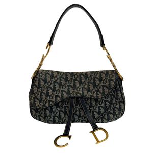 二手 Dior Saddle Trotter 單肩包，海軍藍