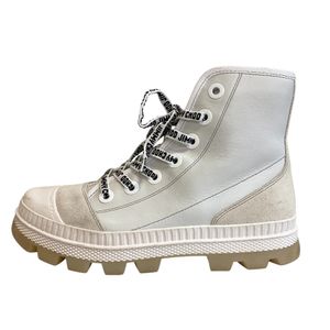 Pre-owned JIMMY CHOO size 25 high-top leather short boots in white