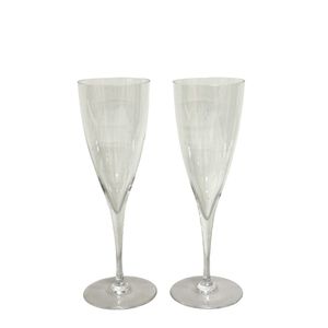 【중고】 Baccarat 바카라 샴페인 플루트 돈페리뇽 구경 약 7.2 cm 2점 세트 정리해 샴페인 글라스 크리스탈 유리 글라스