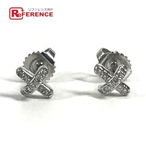 蒂芬妮鉑金十字鑽石耳環