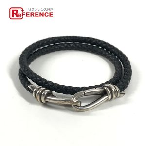 TIFFANY & Co. Braided Leather Knot Double Laid Wrap Bracelet